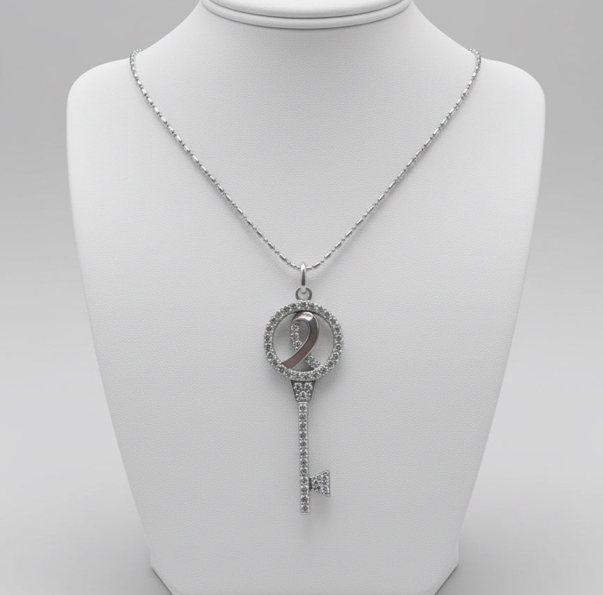 Awareness Ribbon Key Pendant