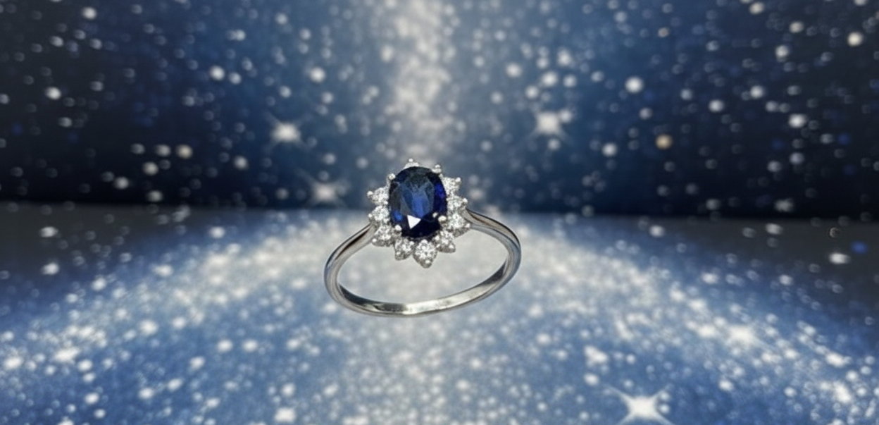 Blue Sapphire Diamond Ring