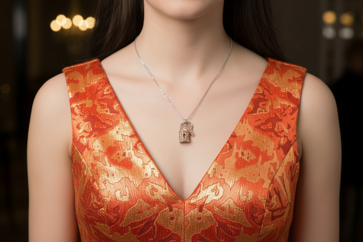 Padlock and Key Pendant