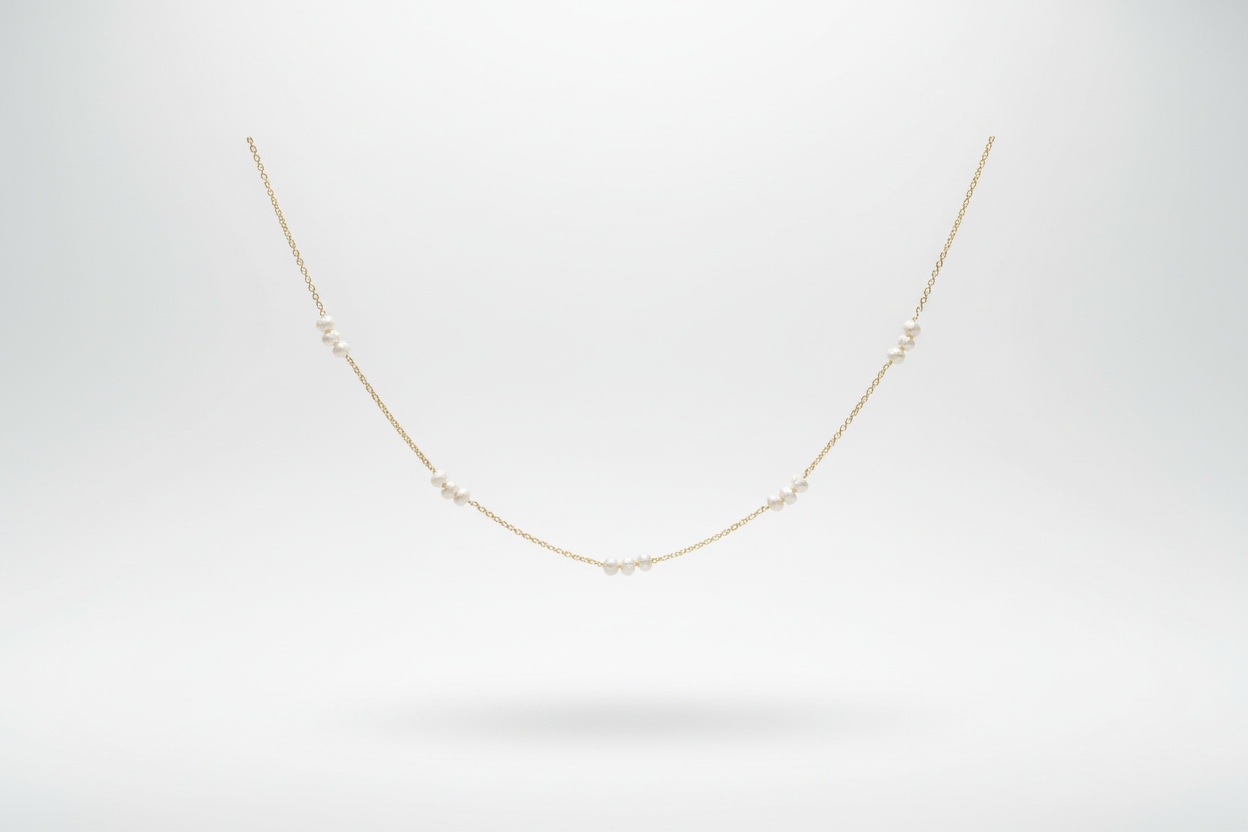 Trío Pearl Cluster Substation Necklace