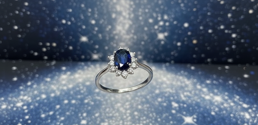 Blue Sapphire Diamond Ring