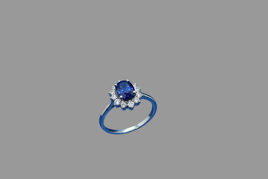 Blue Sapphire Diamond Ring