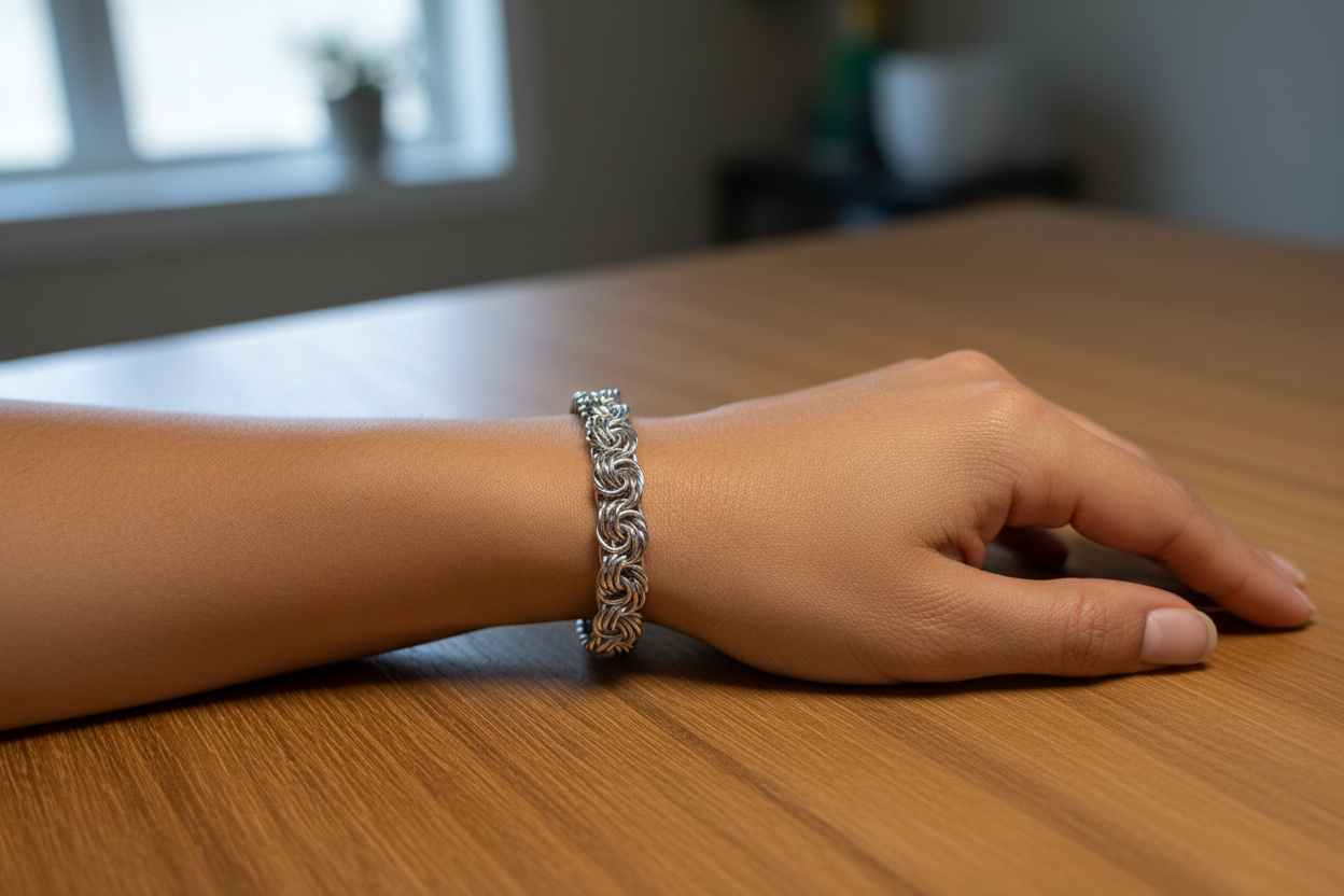 Silver Cascading Bracelet, 7”