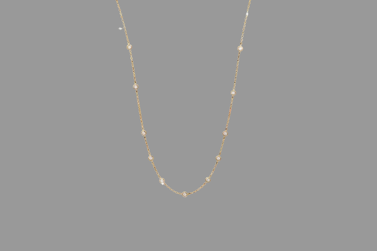Diamond station necklace
