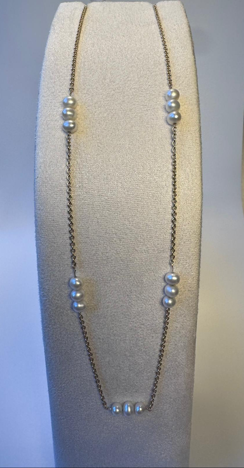 Trío Pearl Cluster Substation Necklace