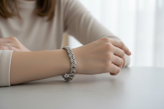 Silver Cascading Bracelet, 7”